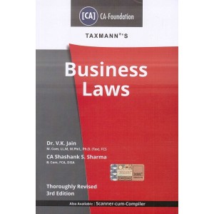 Taxmann's Business Laws for CA Foundation May 2020 Exam by V. K. Jain, CA. Shashank S. Sharma 